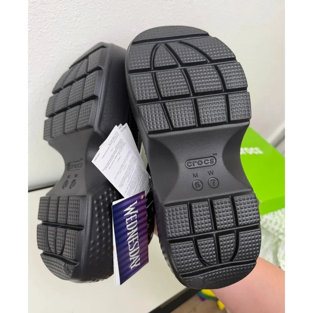 NWT Crocs x Wednesday Stomp Clog Black Womens 7